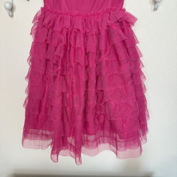 Pippa and Julie Tiered Tulle Hot Pink Barbie Dress Girls 4 - Picture 6 of 10